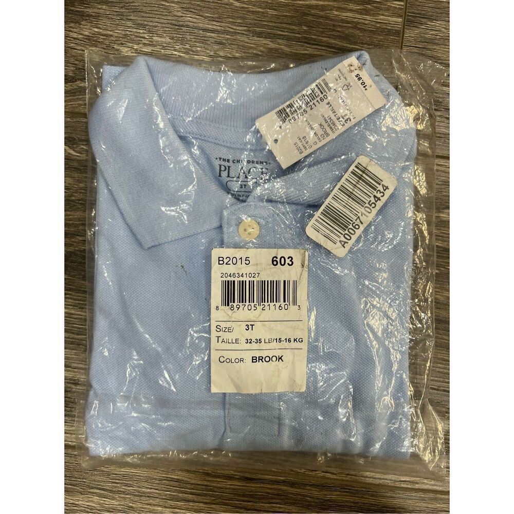 🏈 The Children's Place Light Blue Collard Short Sleeve Shirt